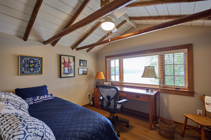 Home office with bed