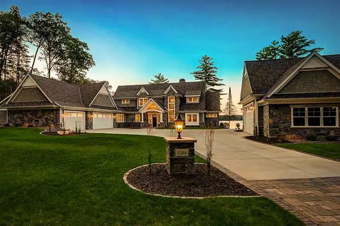 Luxury Home in the woods by the water in Northwoods in Northern Wisconsin.