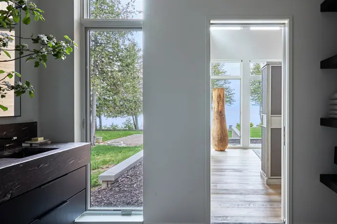 Bathroom with outside view