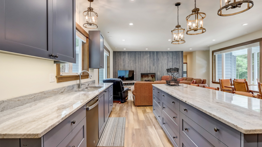 Kitchen with Marble Countertops