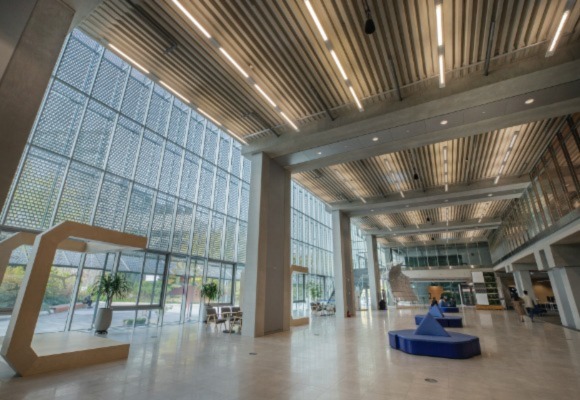smart lights in a spacious commercial building