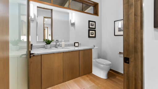 Bathroom with Natural Wood