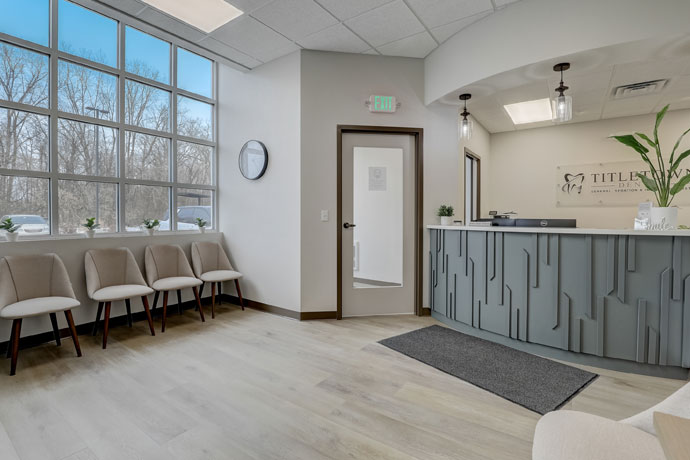 Interior of dentist office.