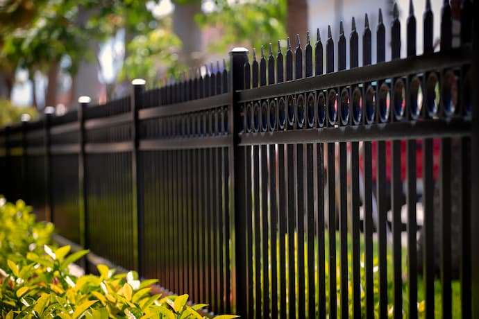 black metal fence