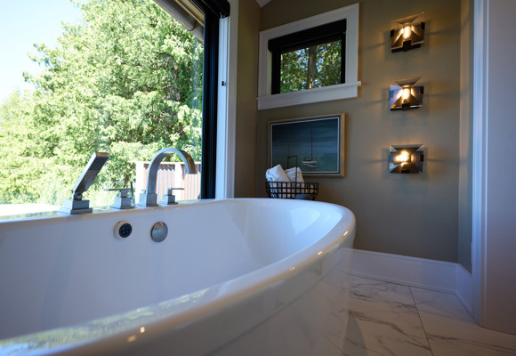 Close up shot of a bathtub