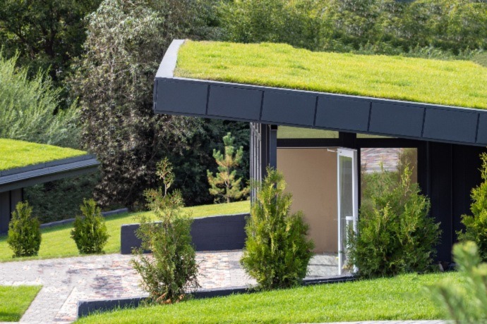 green roofing on a commercial building