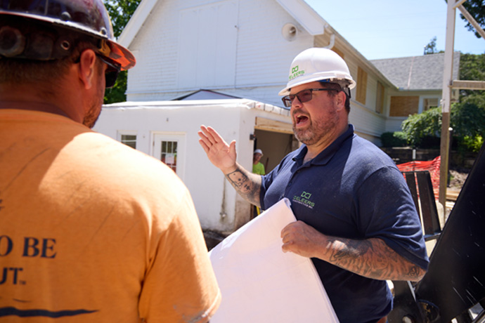 Worker communicating with one another