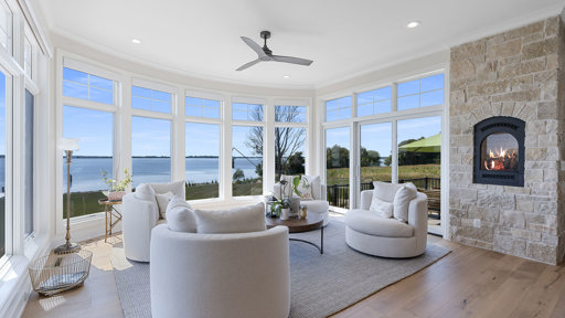 Sunroom with Fireplace