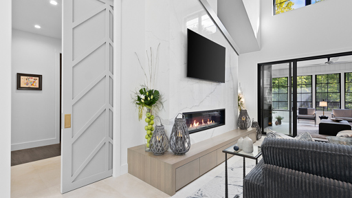 Asymmetrically Designed Fireplace