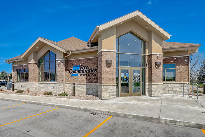 Exterior of the new Fox Community Credit Union.