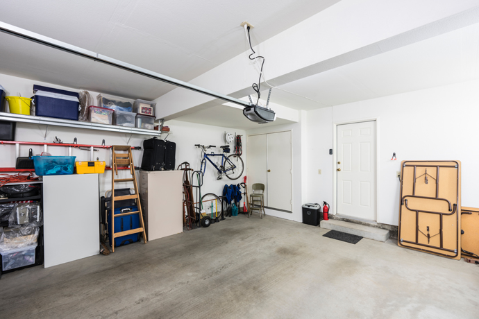 New storage and shelving for a garage makeover.