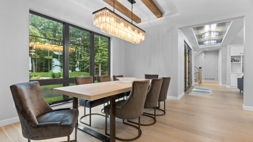 Dining Room with Stunning Chandelier