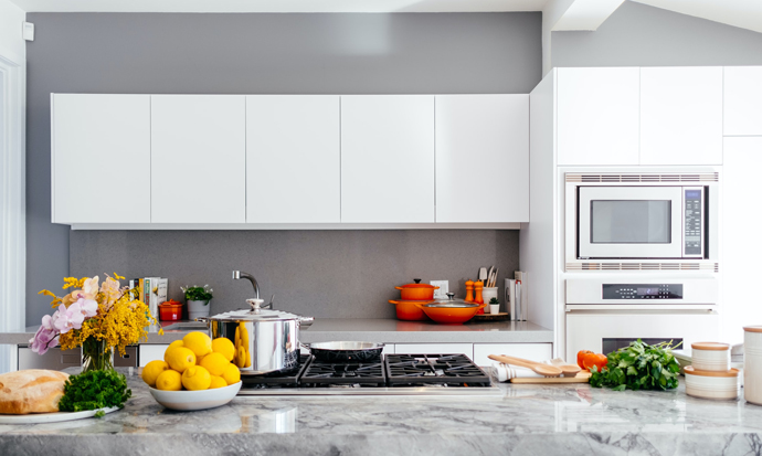 Updated kitchen style after a kitchen remodel.