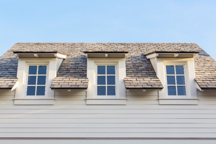 top of the house with 3 windows