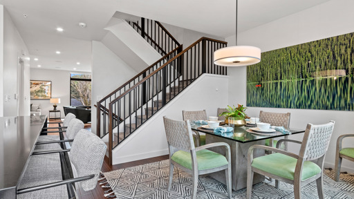 Stairs with Dinner Table and Kitchen Island Stairs