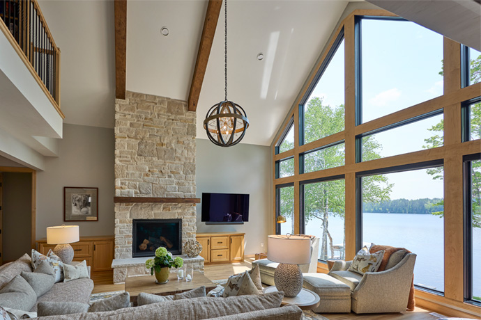 Living room with large window