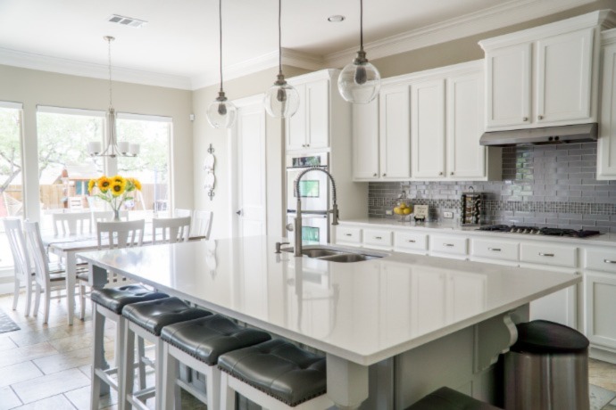 kitchen island with a sink