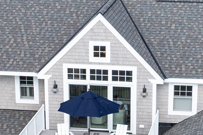 View of house rooflines 