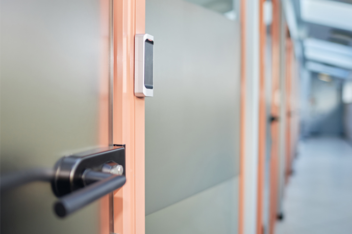 Door with keycard system