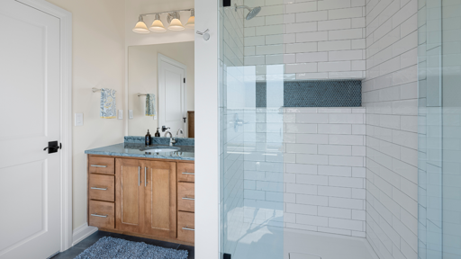 Simple Bathroom with Glass Shower