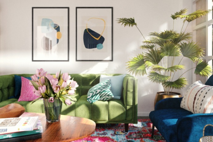 comfortable colorful seating in the medical office 